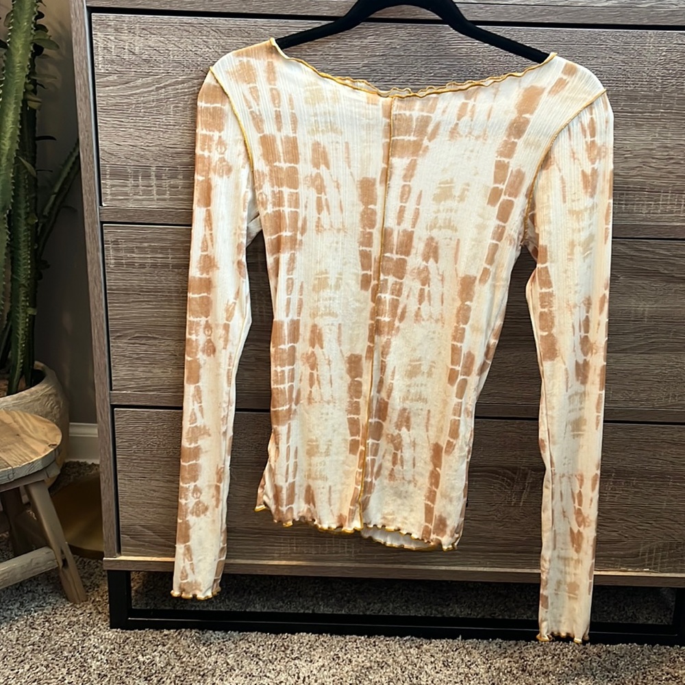 Topshop mesh long sleeve top
